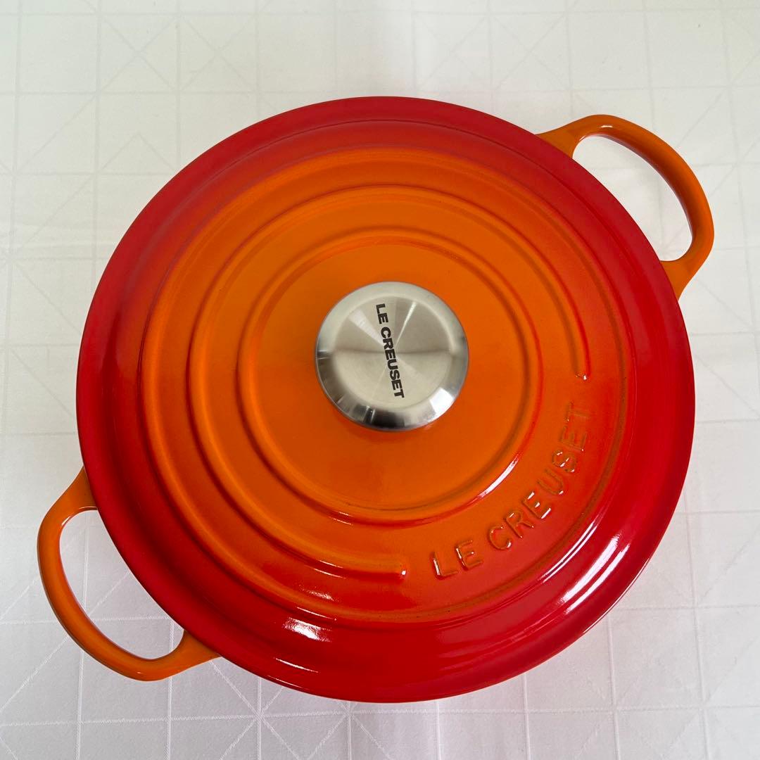 【美品】LE CREUSETル・クルーゼマルミット24cm シグニチャーオレンジ