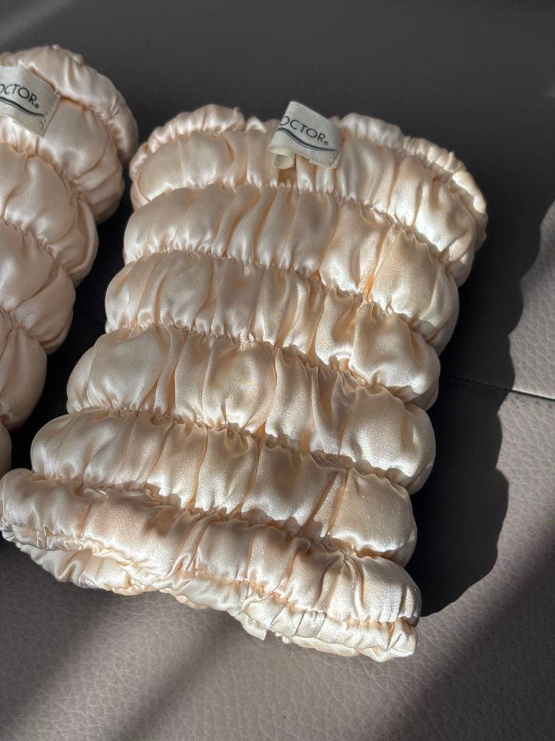 【美品】イオンドクター シルク足首レッグウォーマー パールベージュ