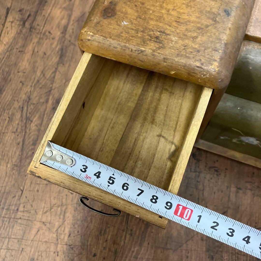 A-4 昭和レトロ 木製 鏡台 化粧台 ドレッサー 一面鏡 花柄 卓上 収納