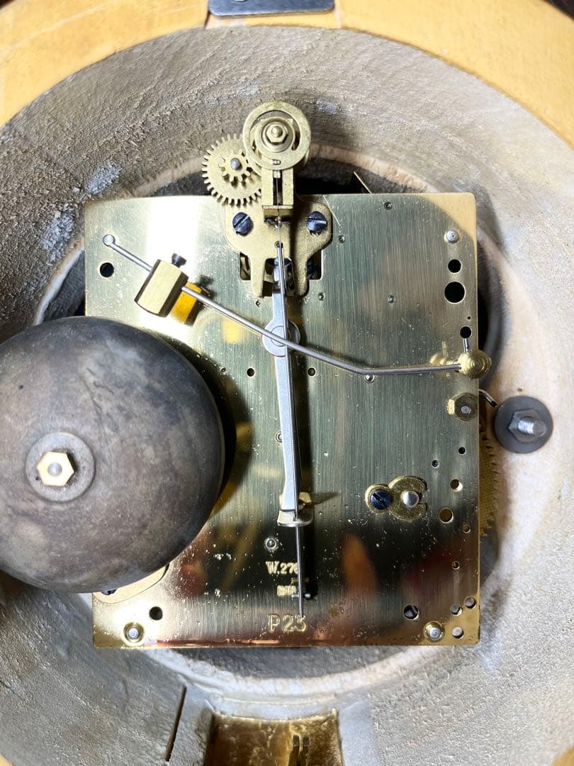 ユニーク型　ドイツ？　柱時計　古時計　振り子　アンティーク　レトロ　ゼンマイ