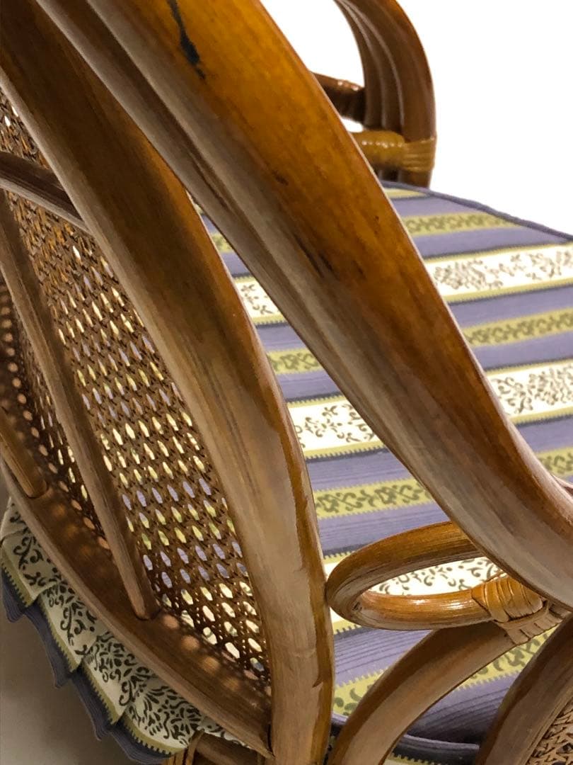 昭和レトロ　ラタン　椅子　上品　回転式