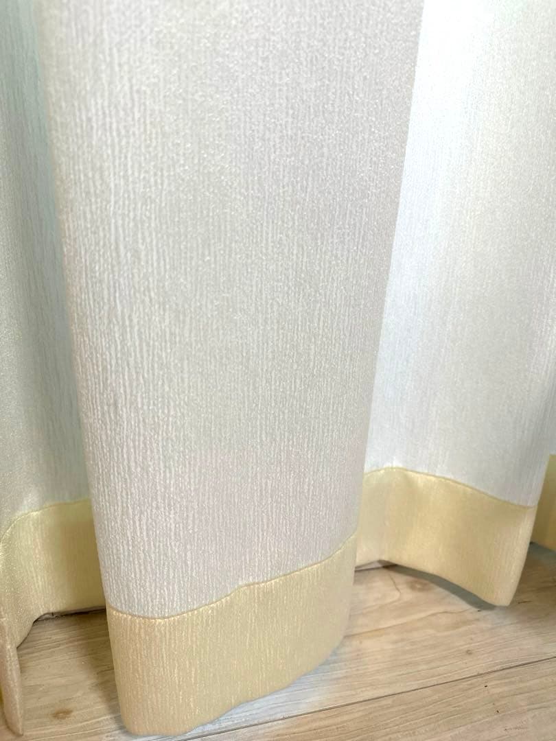 大判カーテン　レース付き　2セット　金具タッセル付き