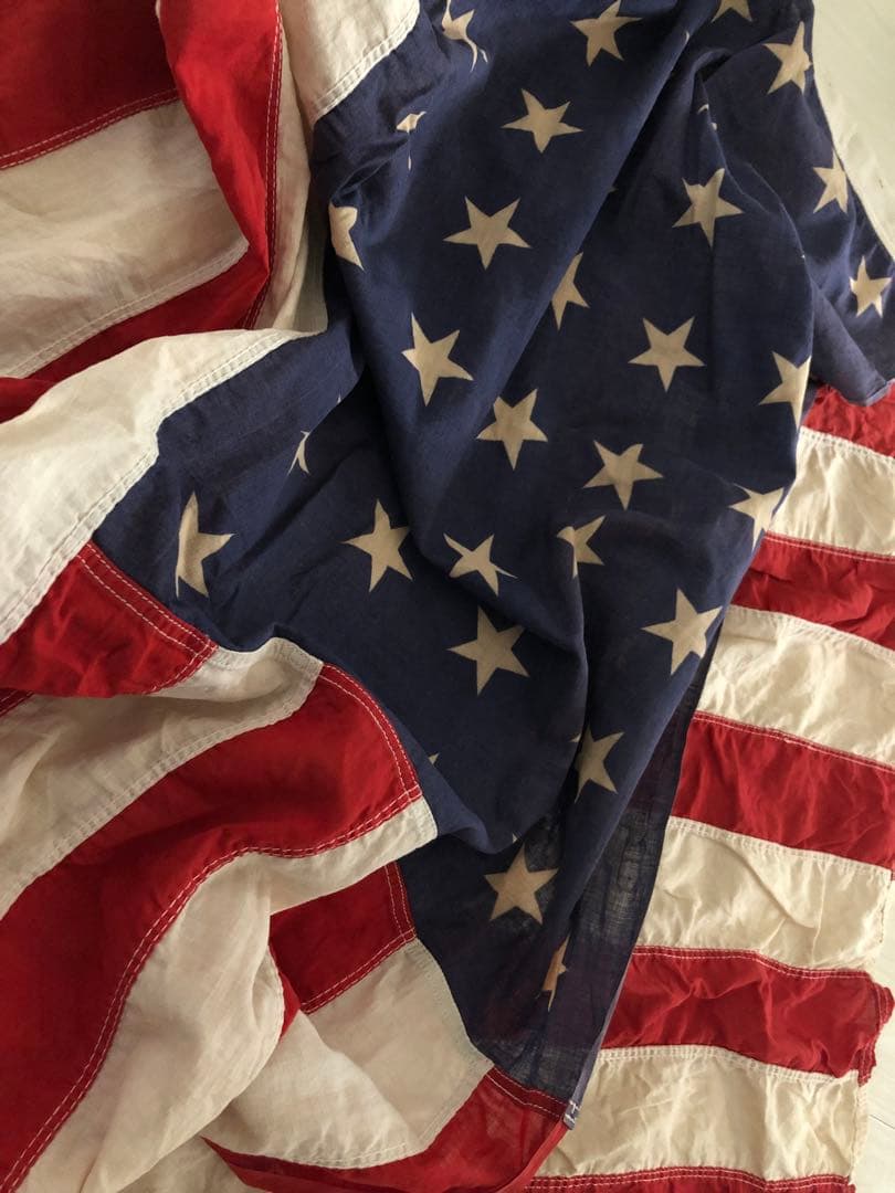ヴィンテージ★アメリカ星条旗USA国旗大判flagフラッグ布タペストリー希少レア