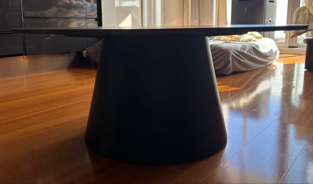 黒センターテーブル【モールス90丸センターテーブル-ブラック】