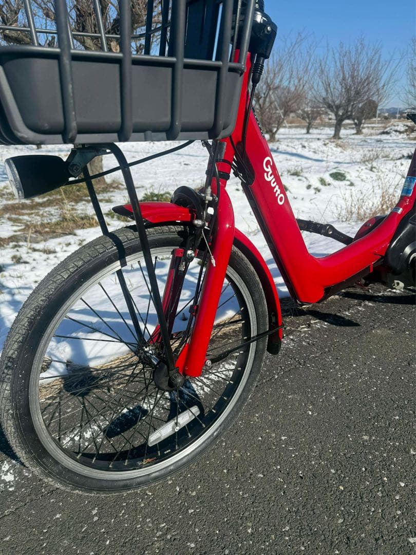 Guytto 赤 電動アシスト自転車 バスケット付き