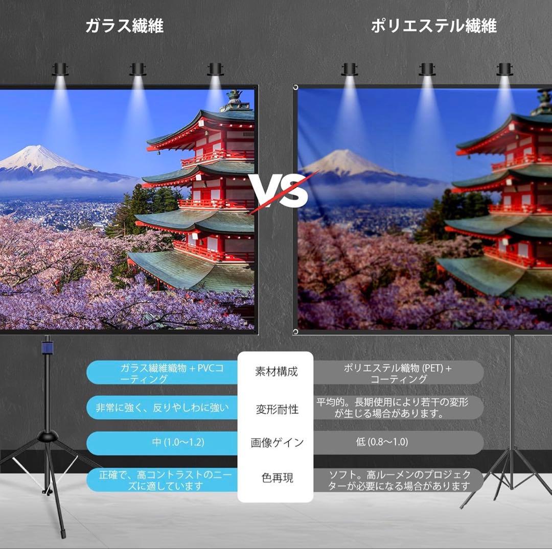 80インチ 4K プロジェクタースクリーン 16:9