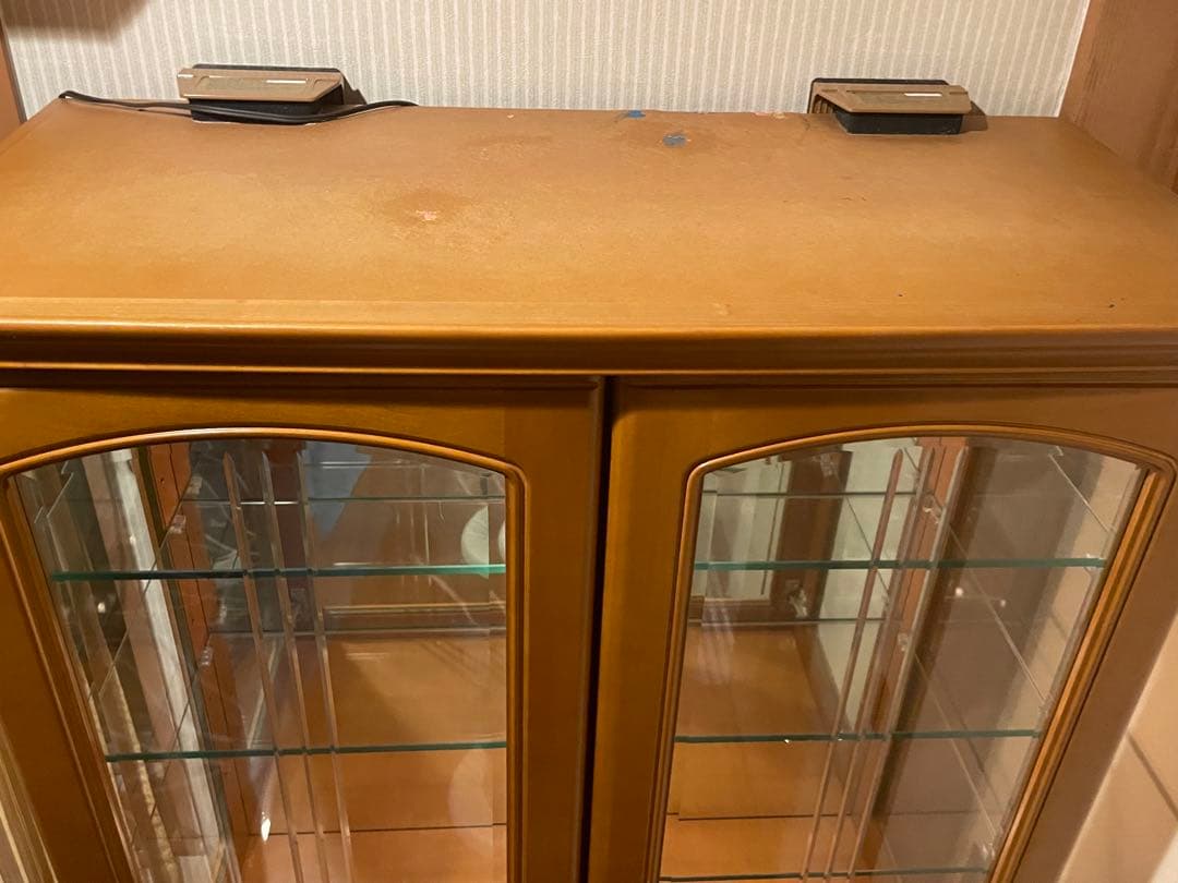 廃番希少冨士ファニチア 照明付き 飾り棚 ショーケース食器棚