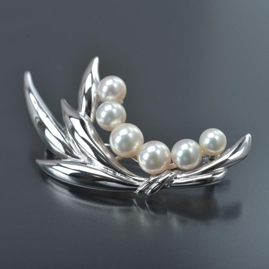 新品同様 ミキモト アコヤ真珠 ブローチ シルバー S刻印 重量10.3g