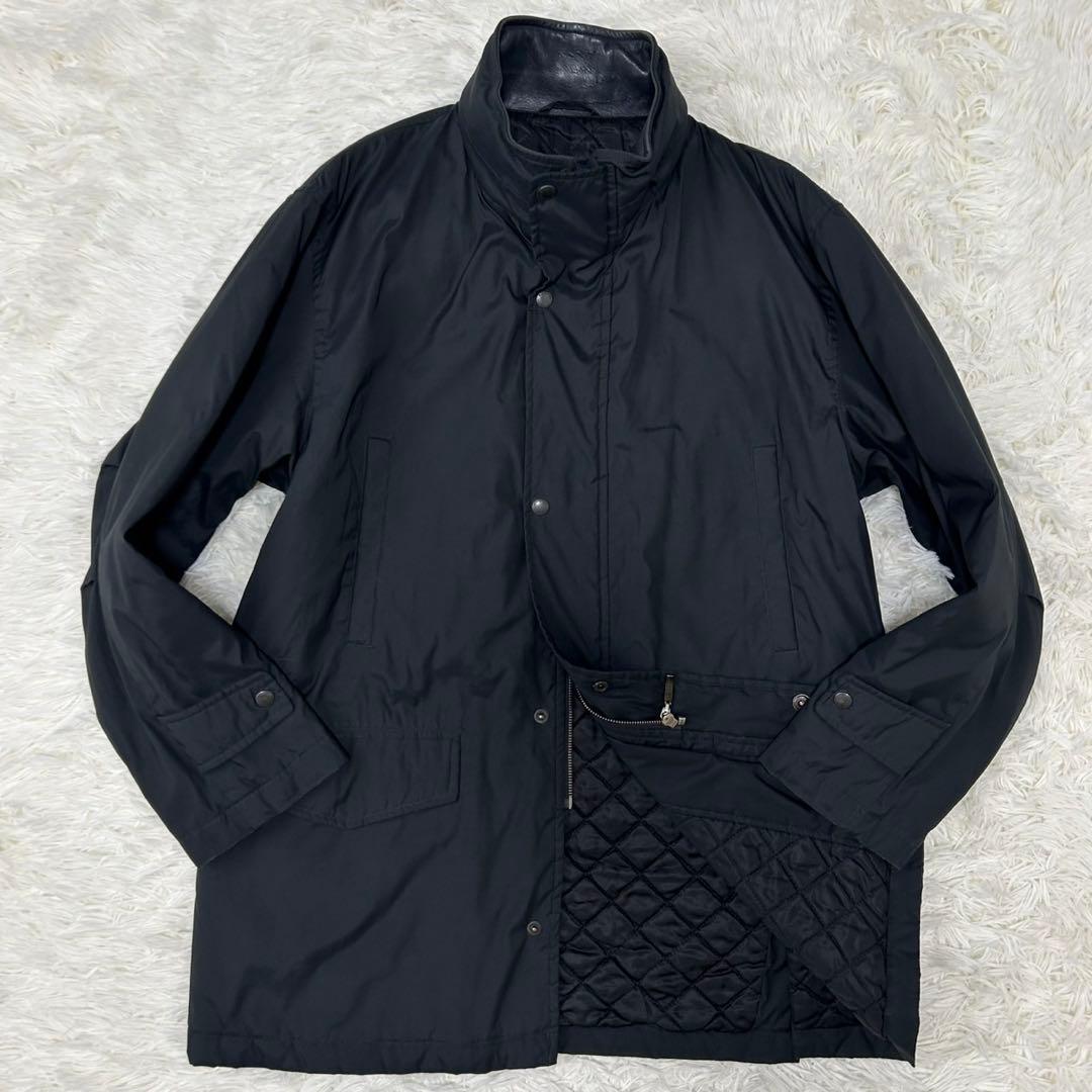 【美品/M】バーバリーロンドン ステンカラーコート アウター キルティング 黒