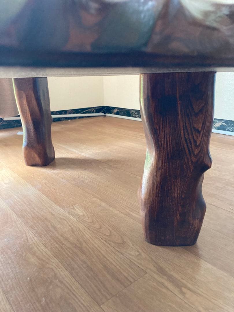 座卓 テーブル レトロ 一枚板 ヴィンテージ ローテーブル 家具 レトロ　昭和