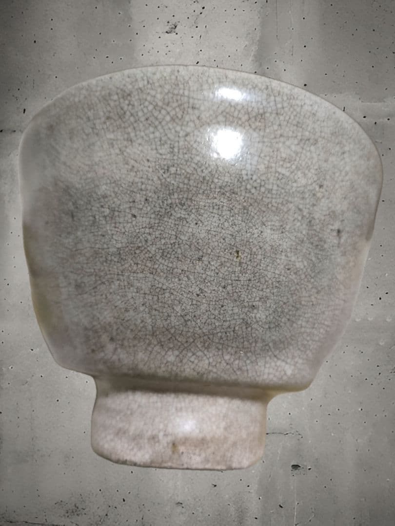 李朝白磁茶碗　堅手茶碗　茶道具　時代物