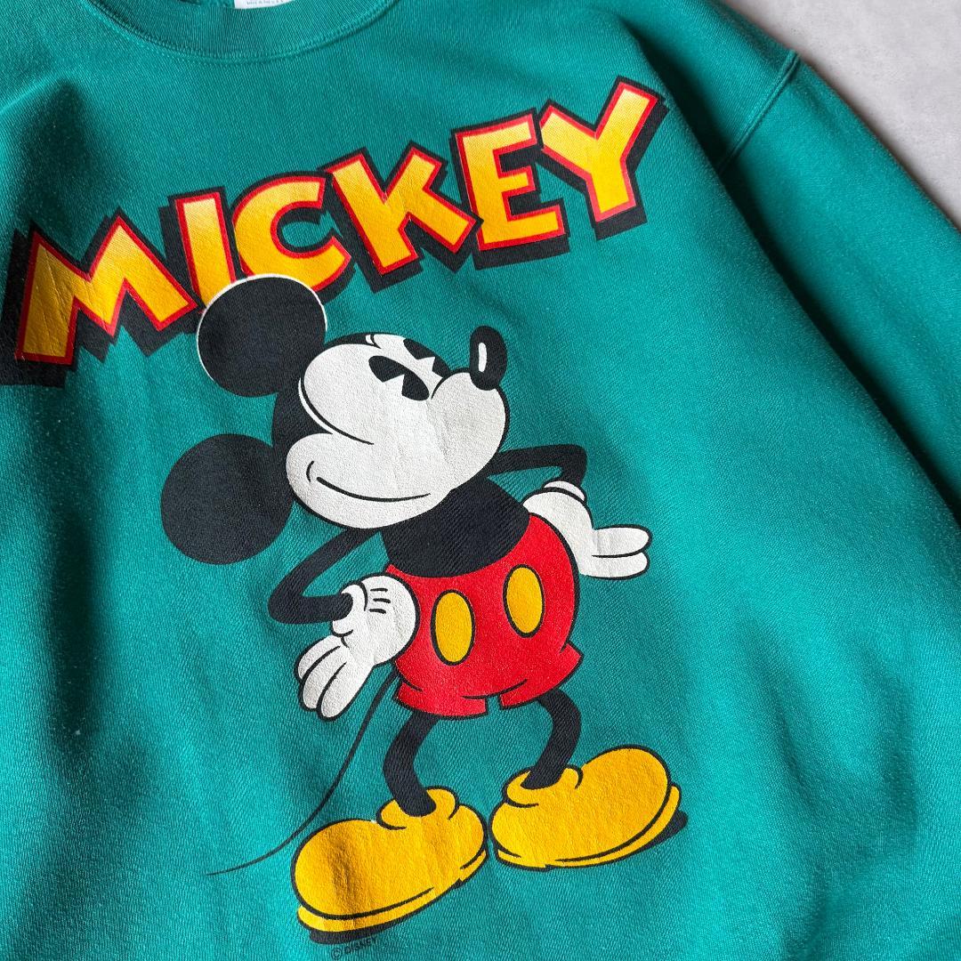 90s USA製 Disney スウェット エメラルドグリーン ベルバシーン