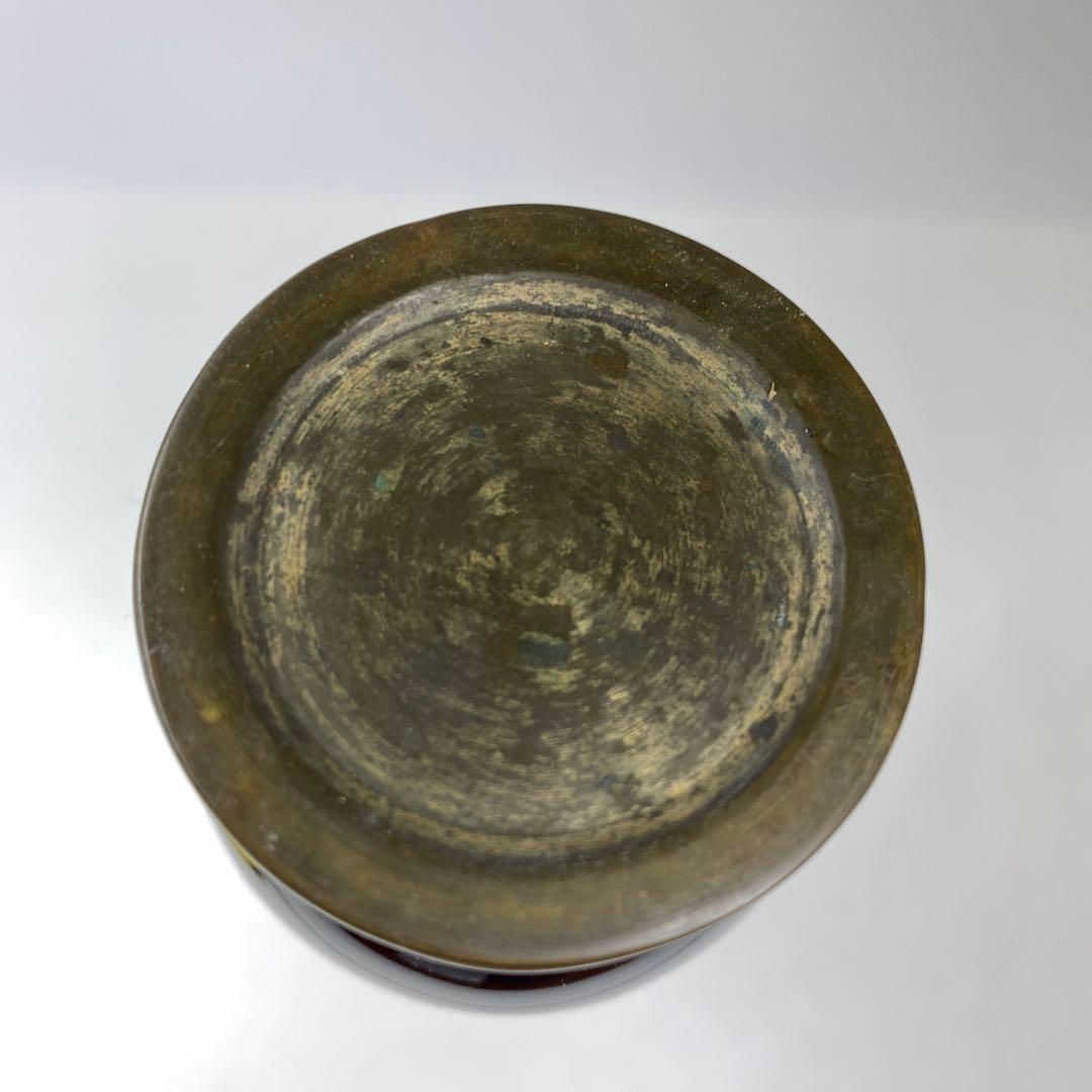 明治期　尾張七宝　最上手　蝶文　花瓶　高さ約24.2㎝　東さ7-0208☆2F