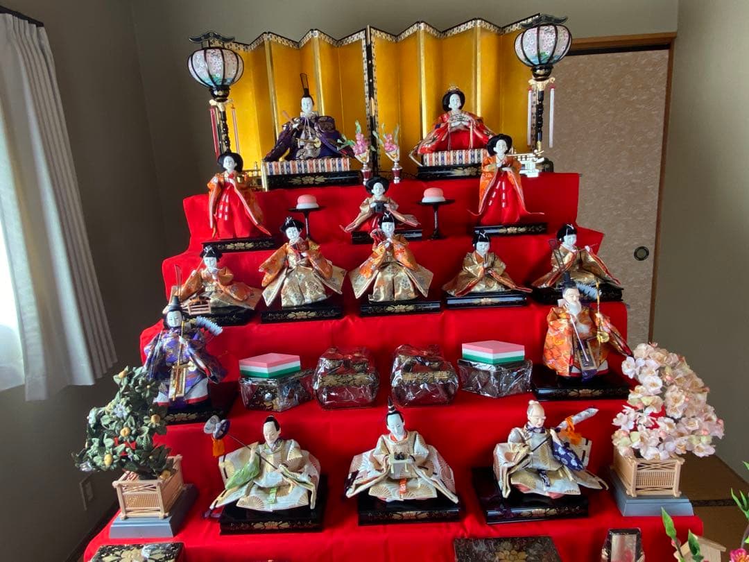 45号サイズ　50年前のひな祭り 雛人形　菊水作の製作者セット(陶器使用)