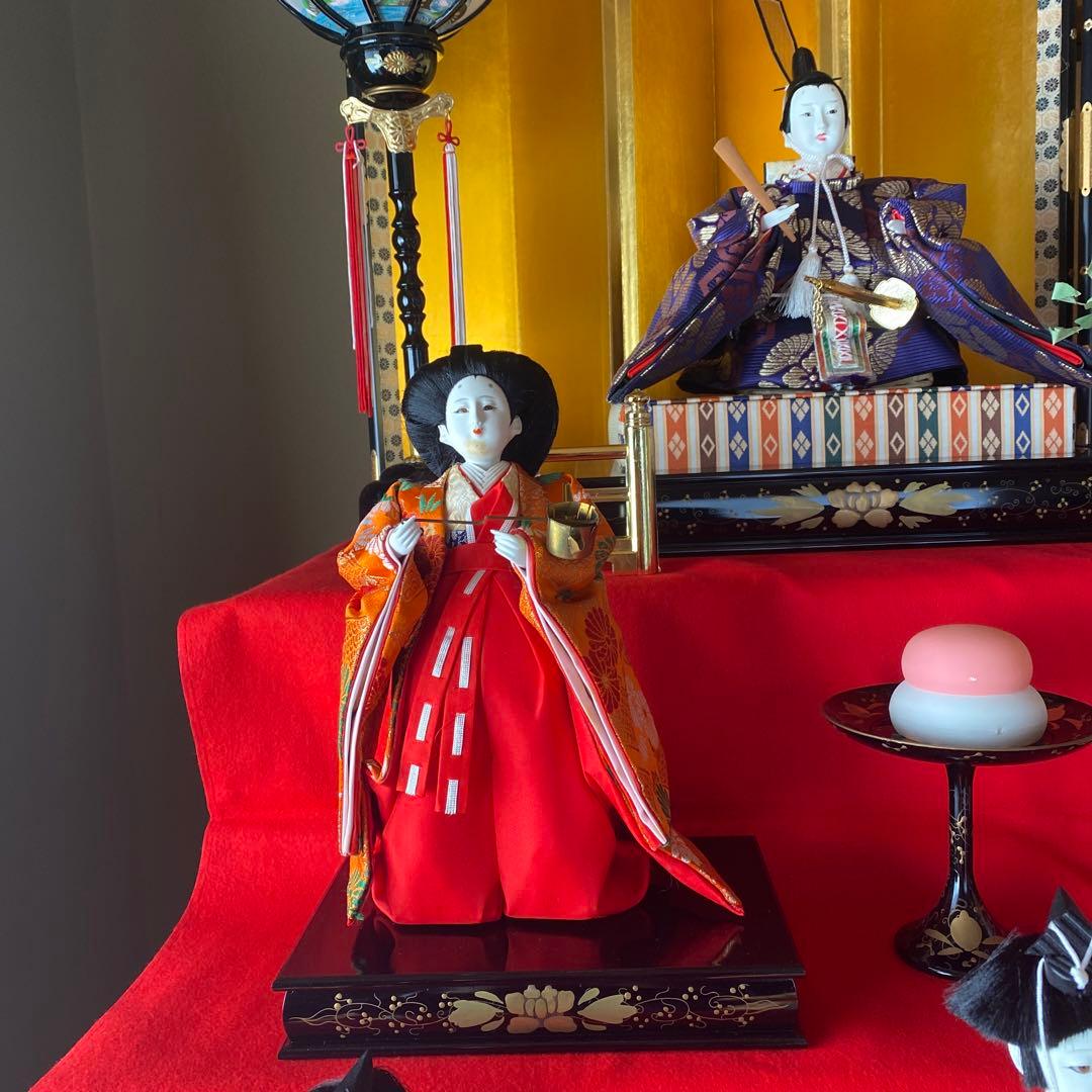 45号サイズ　50年前のひな祭り 雛人形　菊水作の製作者セット(陶器使用)