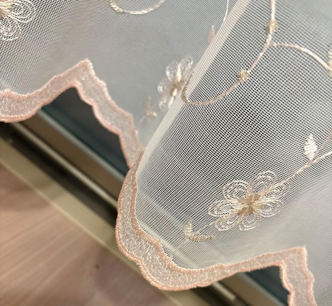 大幅値下げ→美品【遮光2級カーテン&花柄レース2点セット】高さ240㎝ 規格外