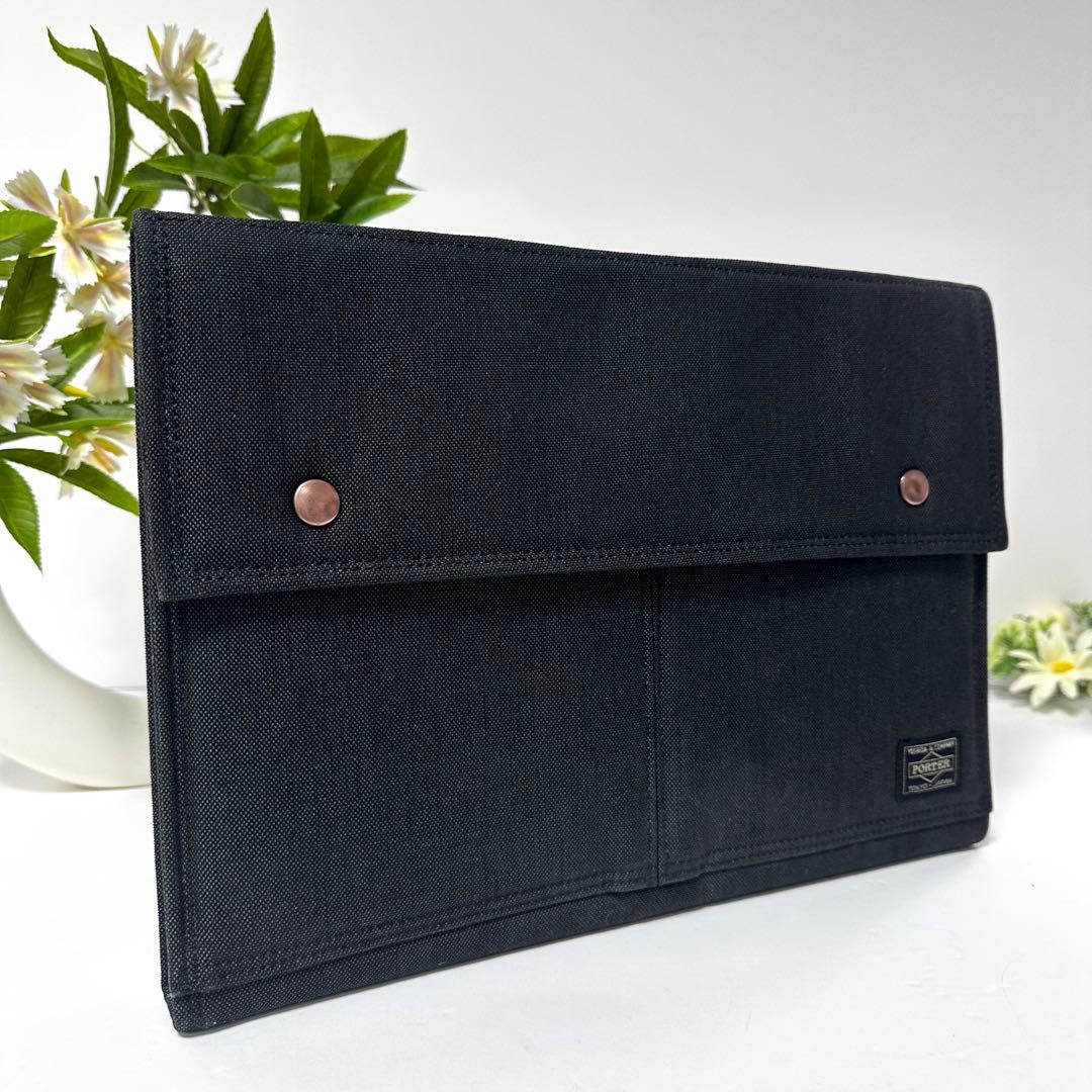 【美品】PORTER ドキュメントケース ビジネスバッグ 軽量 ロゴ