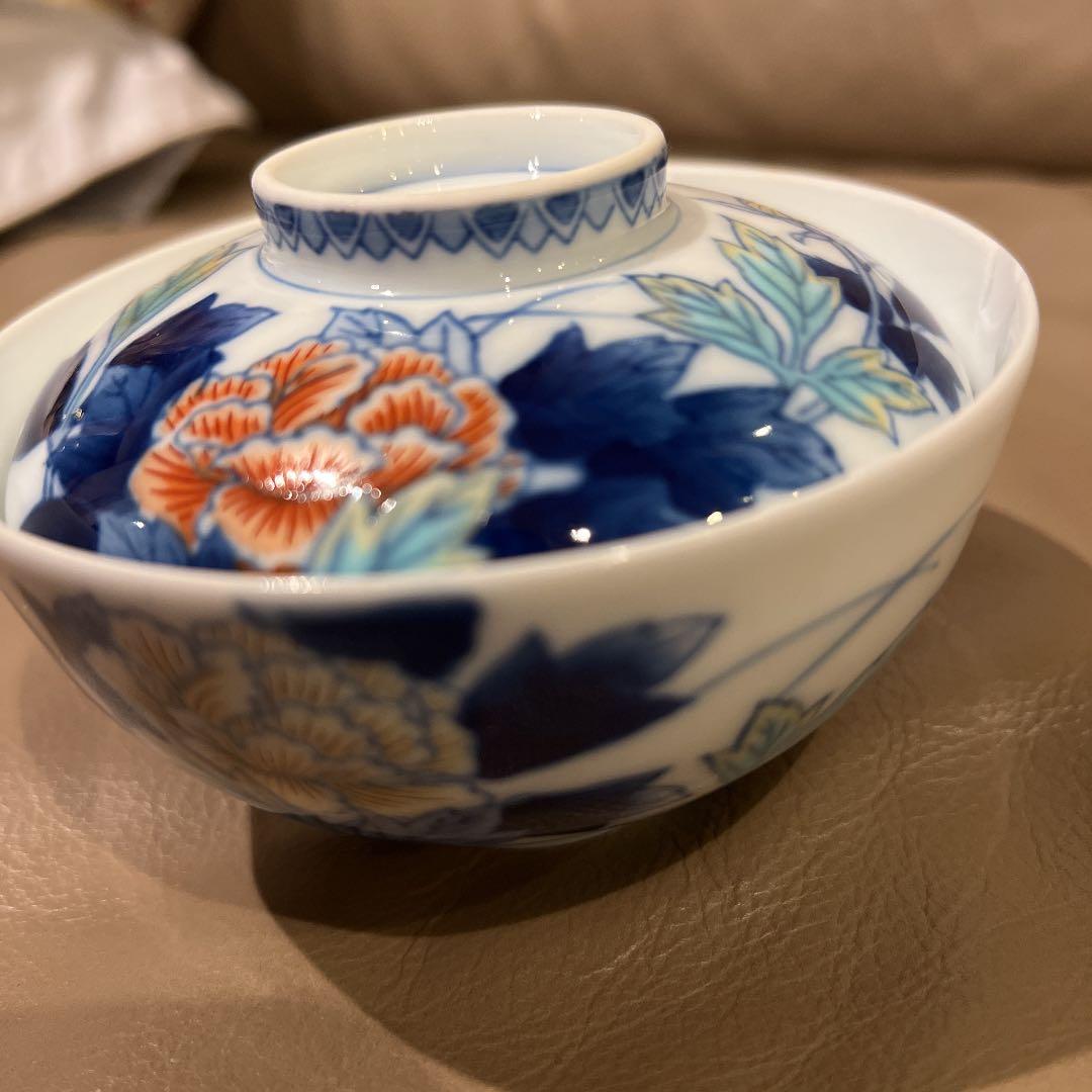 有田焼　蓋つき御飯茶碗五脚