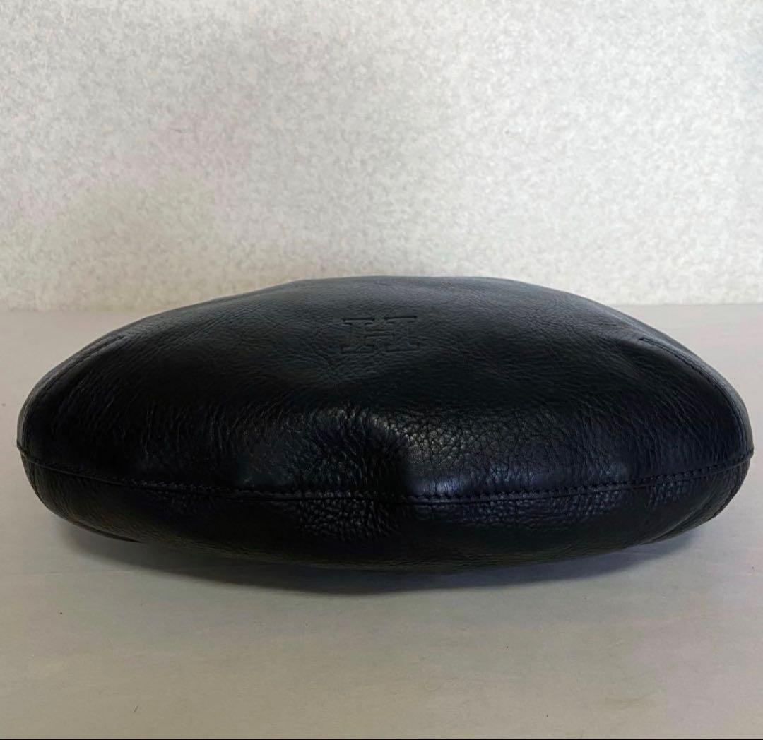 未使用に近い HIROFU ソーロ 2WAY 本革 ショルダーバッグ M 紺