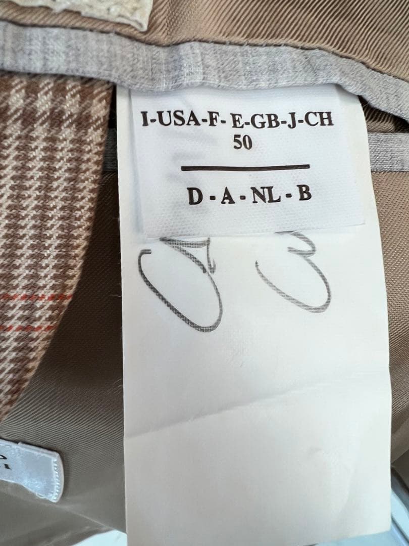 BRUNELLO CUCINELLI ベージュ チェック柄 ビジネスジャケット