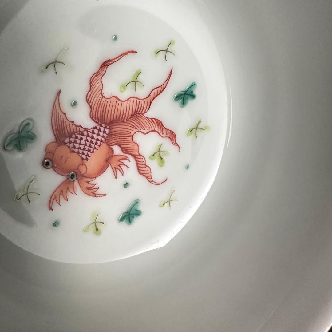 希少　大清同治年製　彩色　魚文杯　中国美術　清朝期　粉彩　骨董　古陶磁　陶磁器