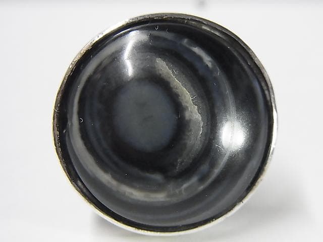 ★E1601★12号銀指輪　シルバーリング　(A36)　瑪瑙　眼文　ルクミック