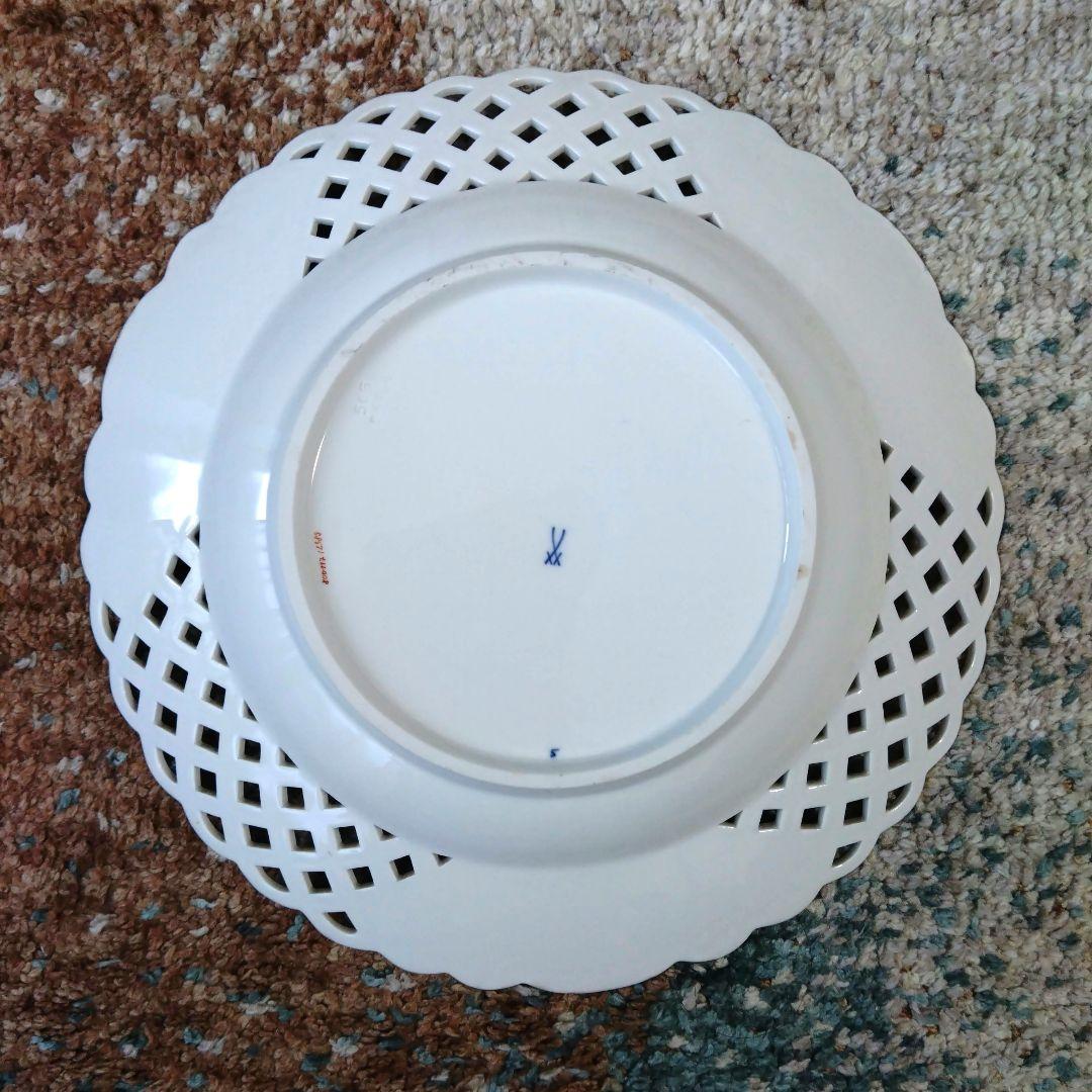 テ*ト様 【Meissen マイセン】ブルーオニオン ピアスプレート 飾り皿 朱