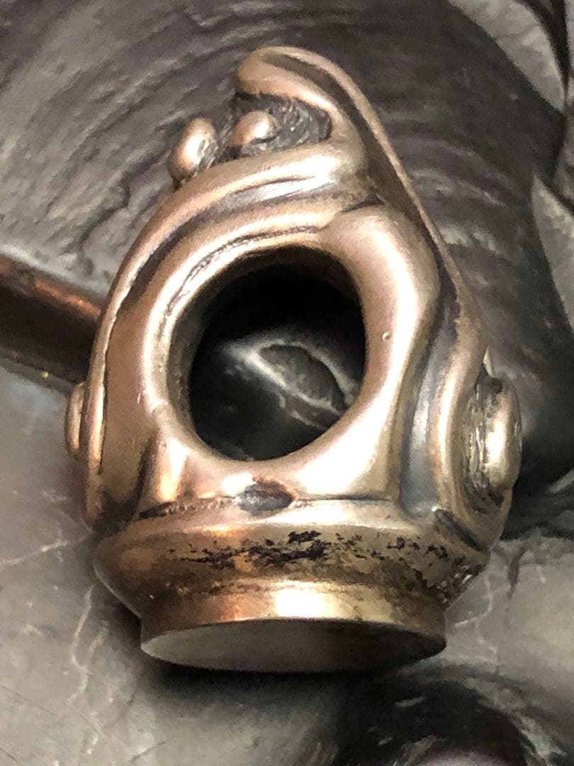 アンティーク　銀製925 那智黒石　 印鑑　印材　時代物　重さ50.2g