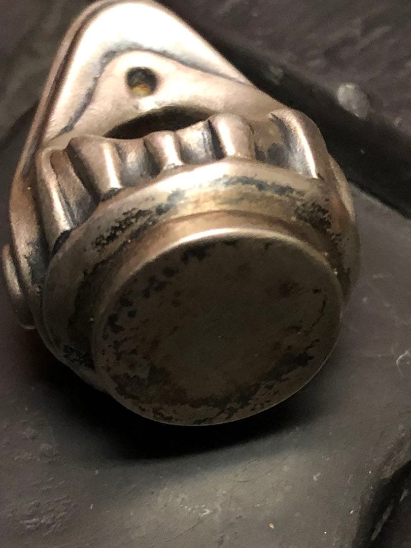 アンティーク　銀製925 那智黒石　 印鑑　印材　時代物　重さ50.2g