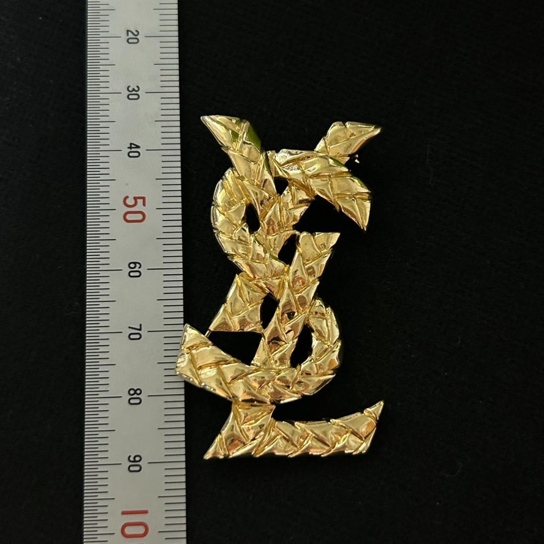 【美品】イヴサンローラン ブローチ ゴールドカラー　0607004