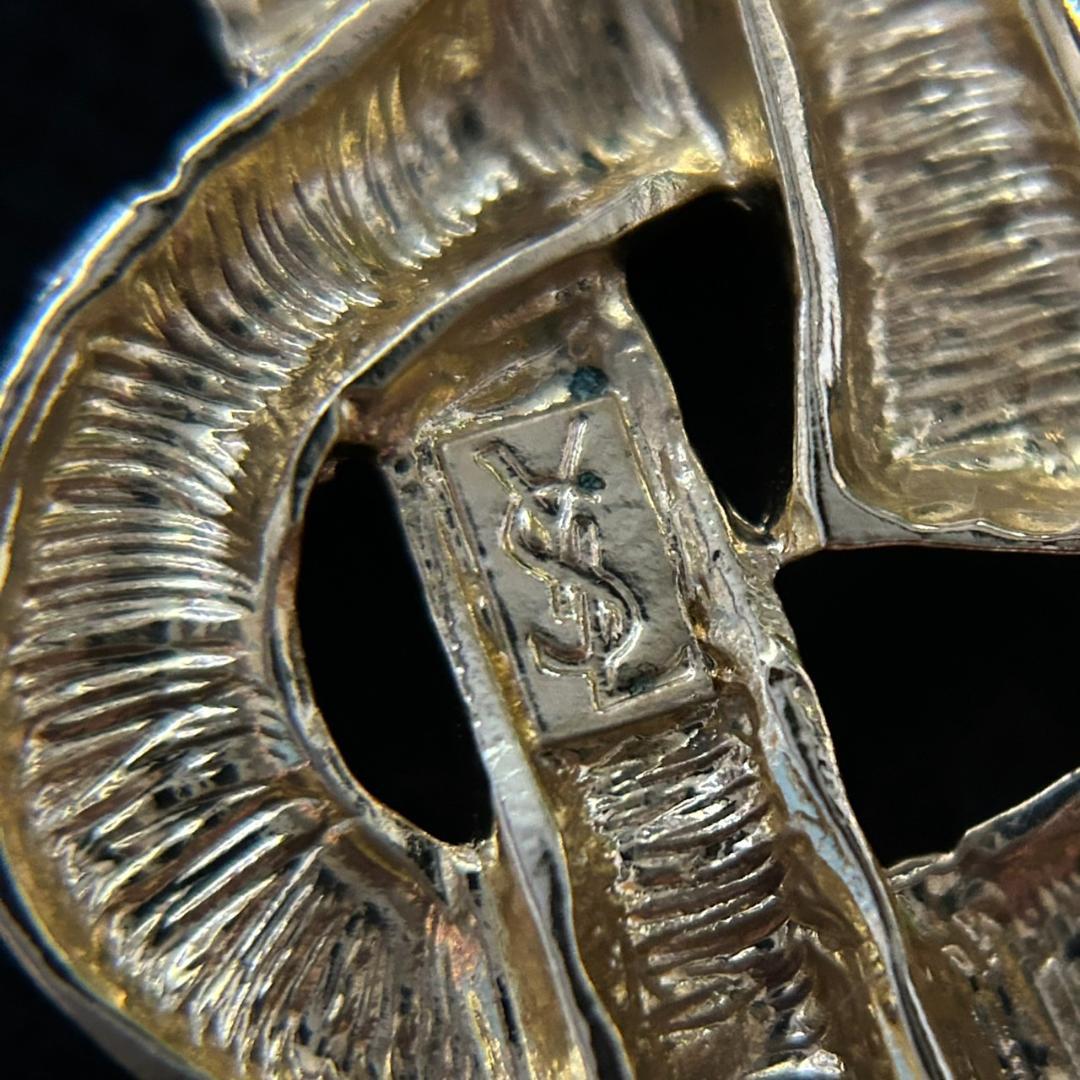 【美品】イヴサンローラン ブローチ ゴールドカラー　0607004