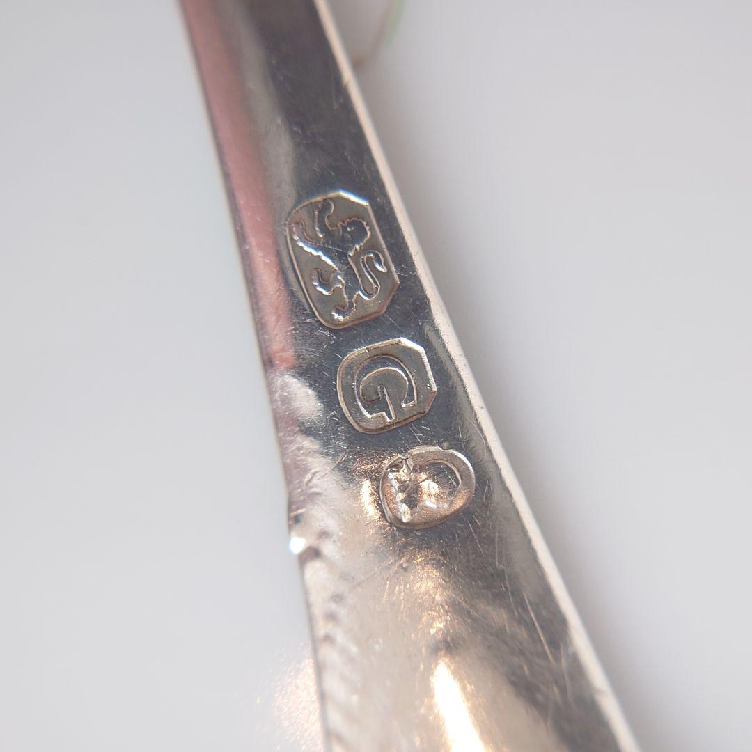 イギリス　純銀製　シルバースプーン エンボス ジャムスプーン　ベリースプーン