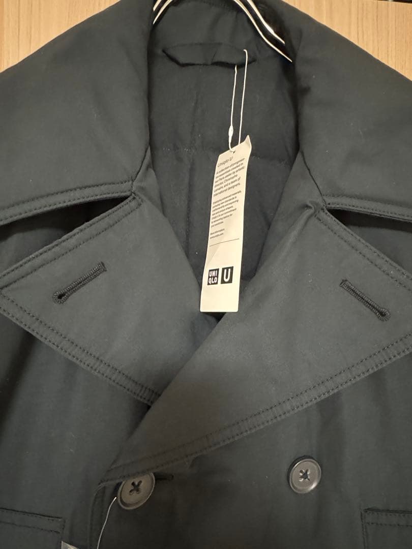 新品タグ付きUNIQLOU パデットショートピーコート MSize 黒