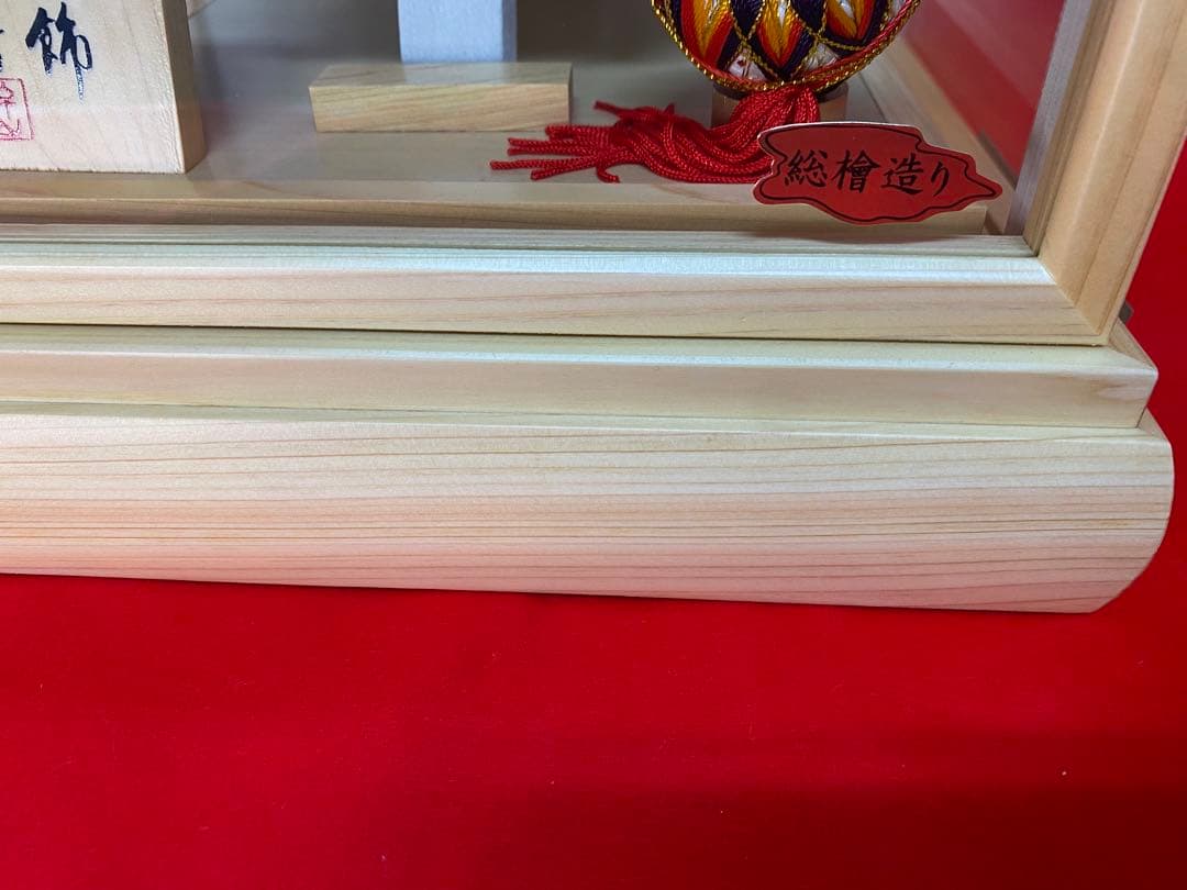 羽子板　総檜造り白木ガラスケース８号・サイズ間口約２５×奥行約２１×高さ約３８㎝