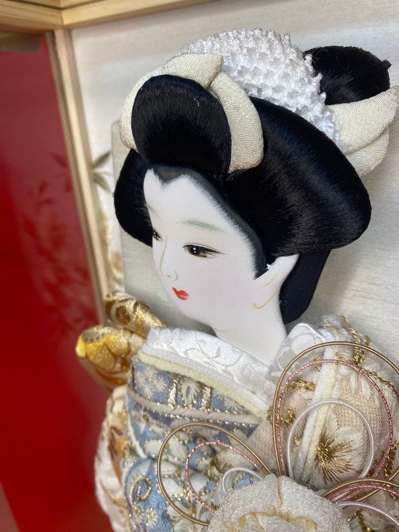 羽子板　総檜造り白木ガラスケース８号・サイズ間口約２５×奥行約２１×高さ約３８㎝