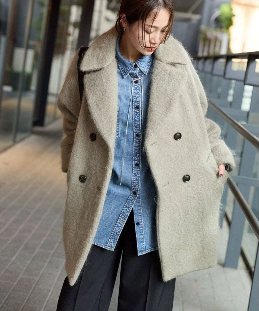 別注 TICCA ティッカ モヘヤ混テントコート シャギーテントコート