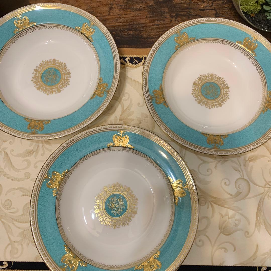 未使用　ウェッジウッド コロンビア　パウダー　ターコイズ　20cmサラダボウル