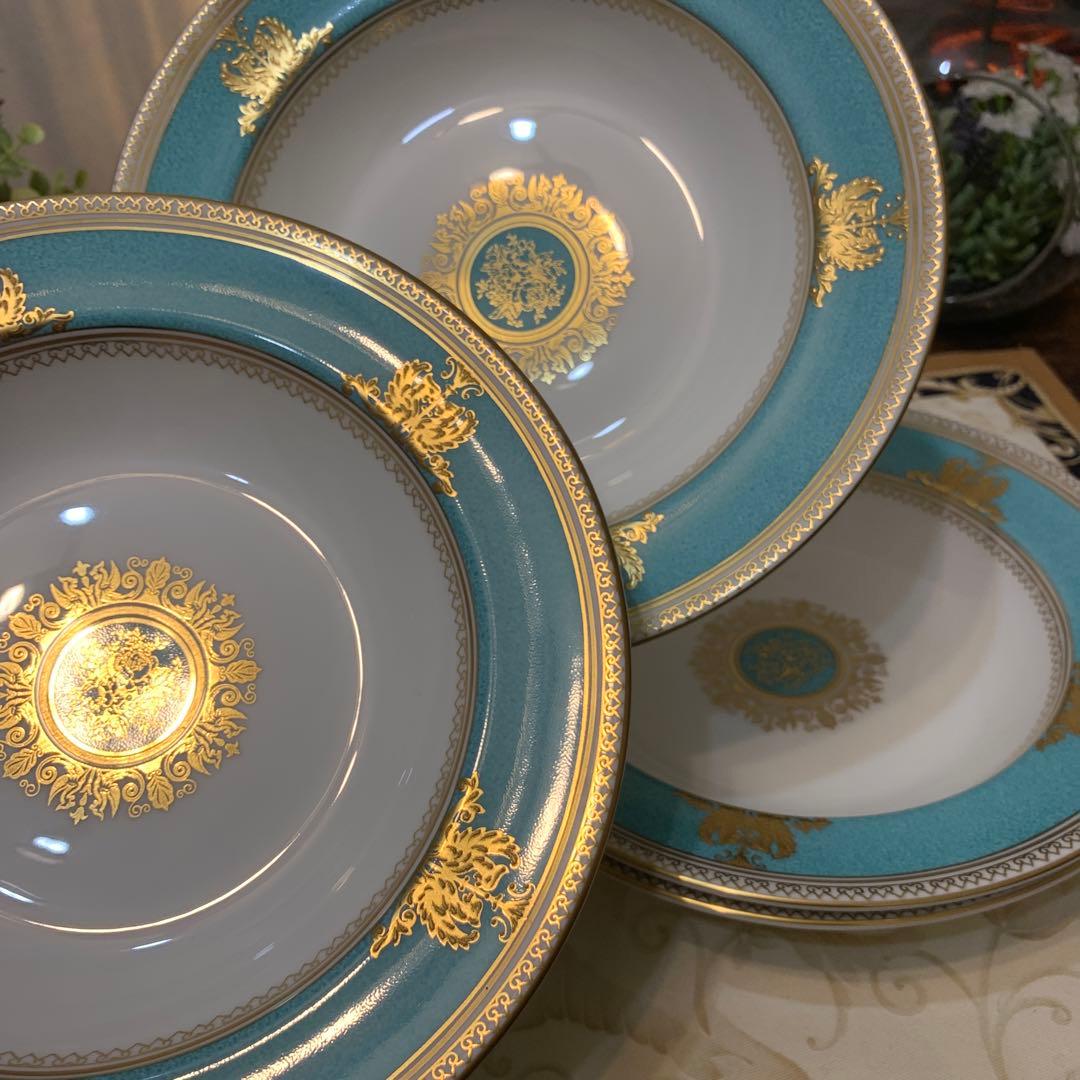 未使用　ウェッジウッド コロンビア　パウダー　ターコイズ　20cmサラダボウル