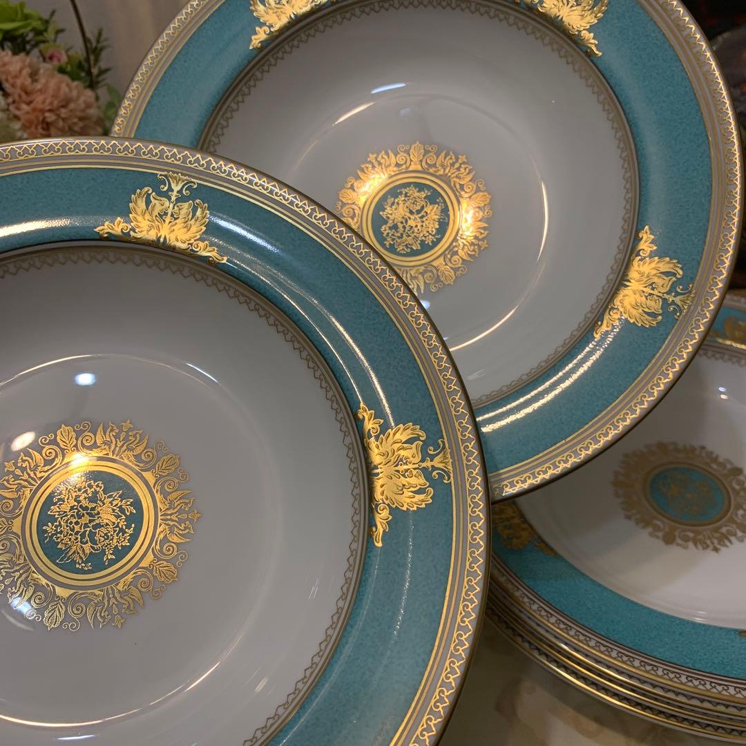 未使用　ウェッジウッド コロンビア　パウダー　ターコイズ　20cmサラダボウル