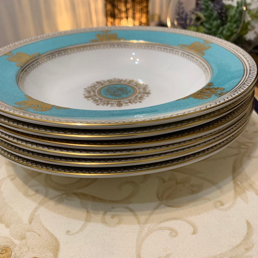 未使用　ウェッジウッド コロンビア　パウダー　ターコイズ　20cmサラダボウル
