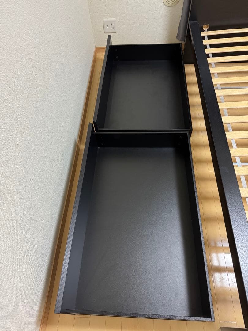 IKEA ベットフレーム セミダブル すのこ・下収納2個付き