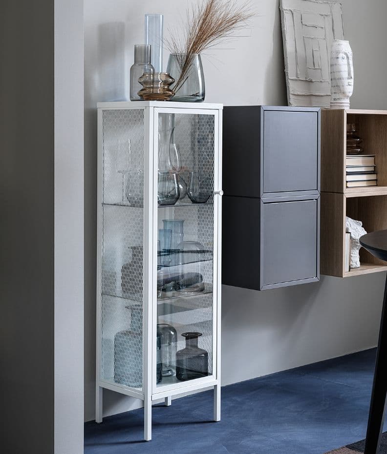 ＩＫＥＡ/イケア ガラス扉キャビネット34x30x116 cm ホワイト