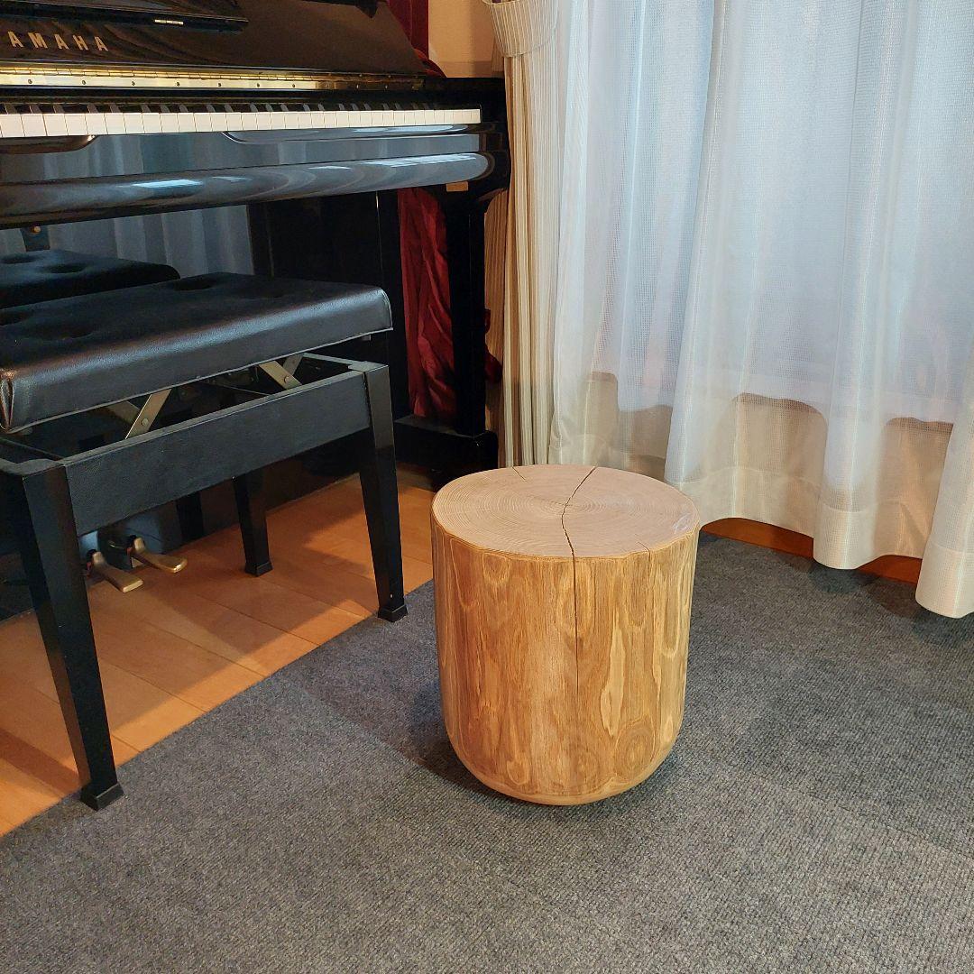 k098　栗 天然木 切り株 丸太 椅子 スツール テーブル 高さ約33㎝