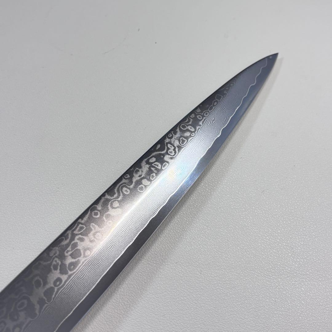 240mm 柳刃包丁 墨流しダマスカス黒檀八角柄　刺身包丁 和包丁︐