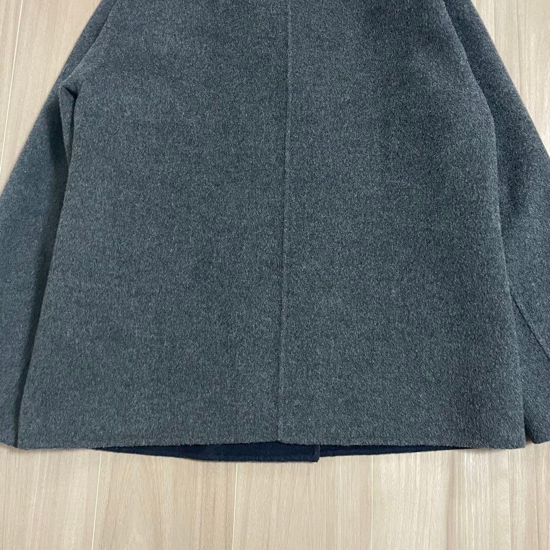 【美品】セオリーリュクス　ダブルフェイス　リバーコートノーカラー　カシミヤ混38