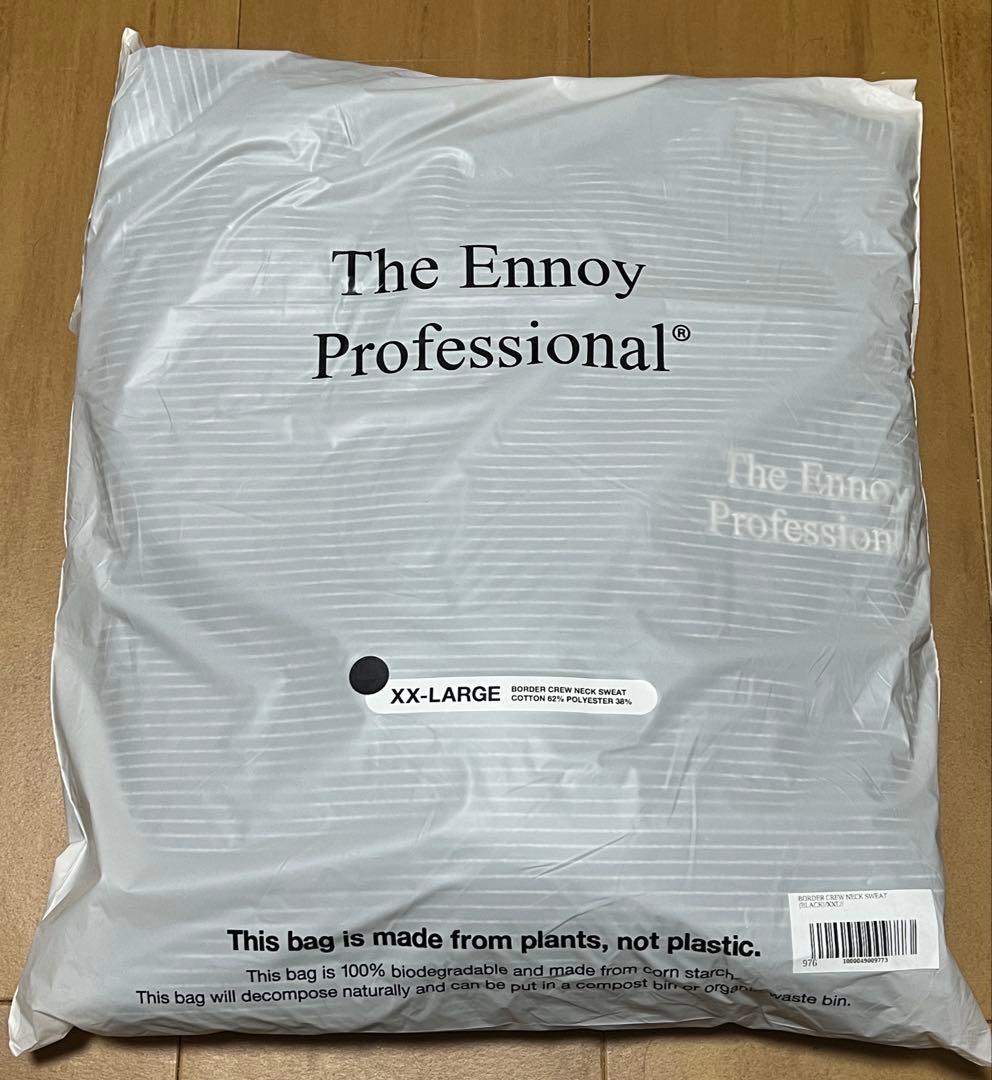 【25FW】ENNOY BORDER CREW NECK SWEAT BLACK