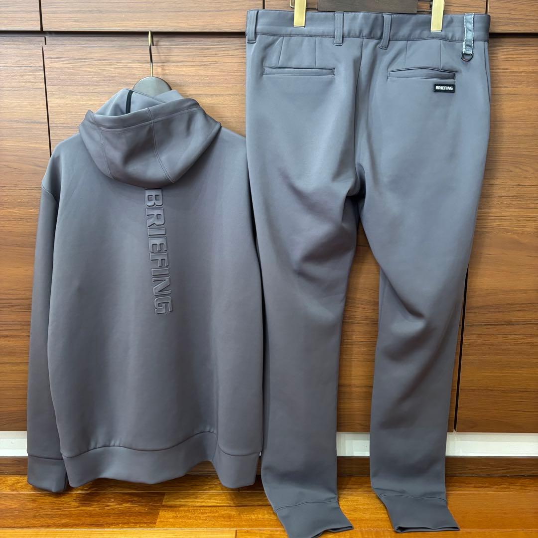 BRIEFING GOLF 3Dロゴセットアップグレー上メンズL 下XL