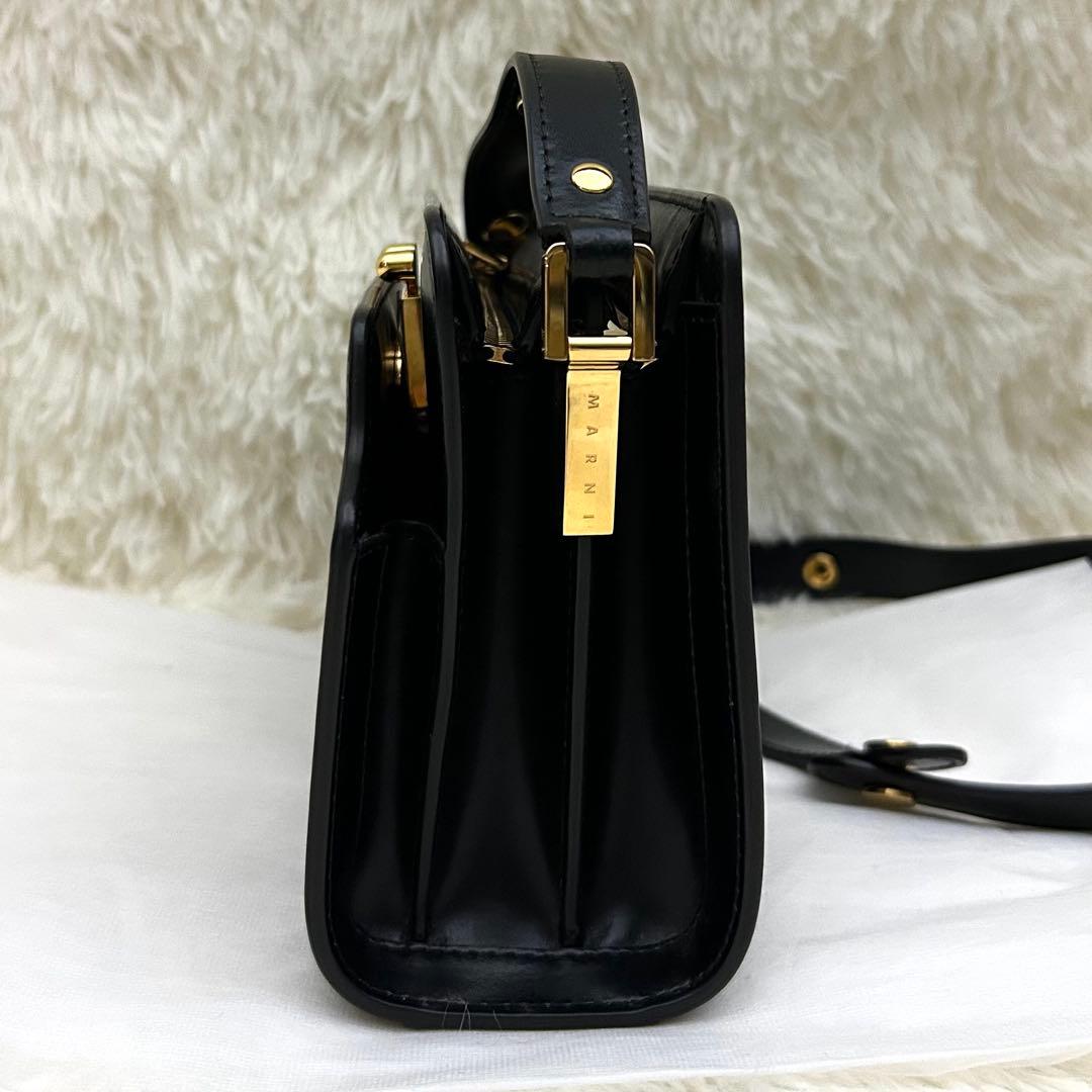 【未使用級】MARNI ナッパ カーフスキン バッグ 2way 定番 ブラック