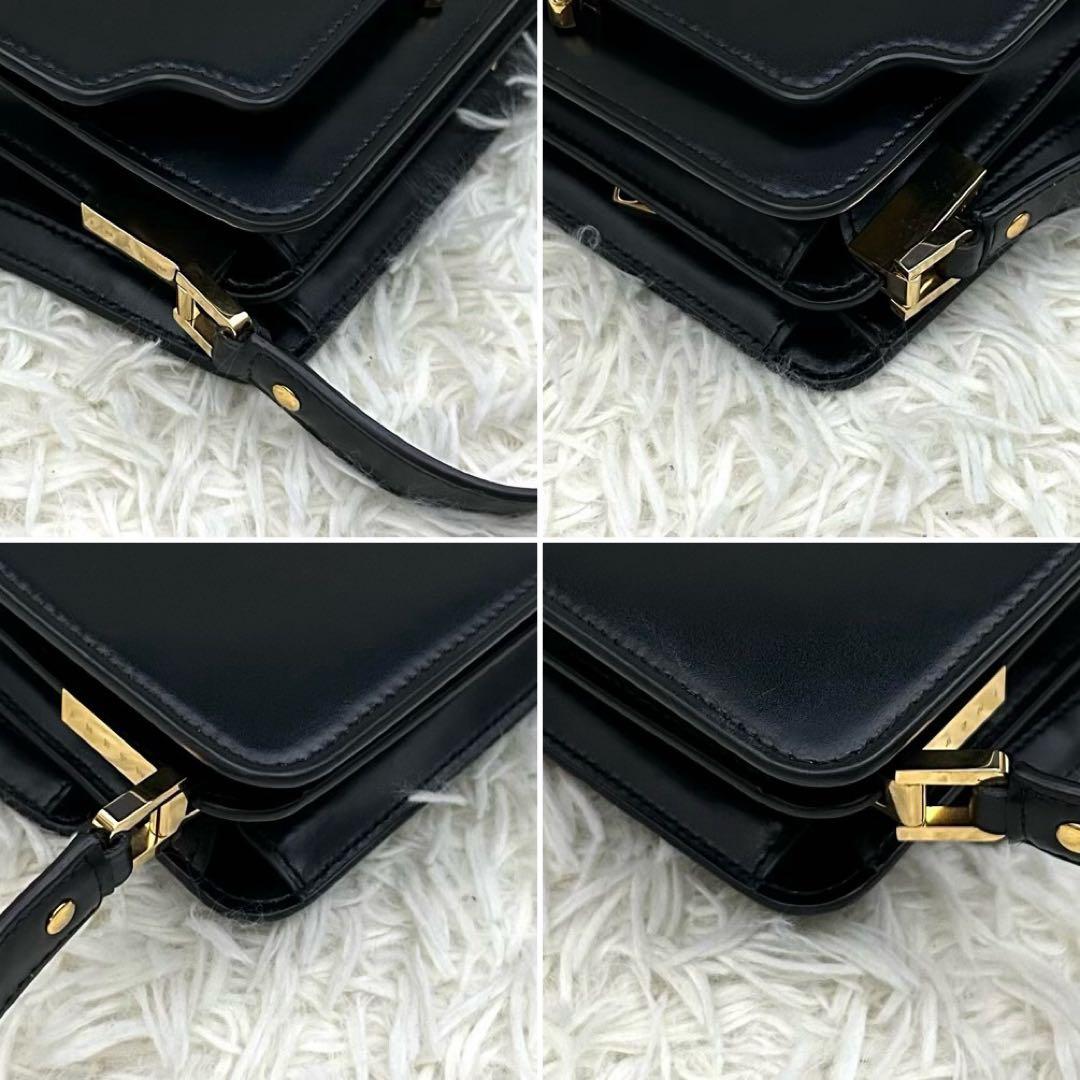 【未使用級】MARNI ナッパ カーフスキン バッグ 2way 定番 ブラック