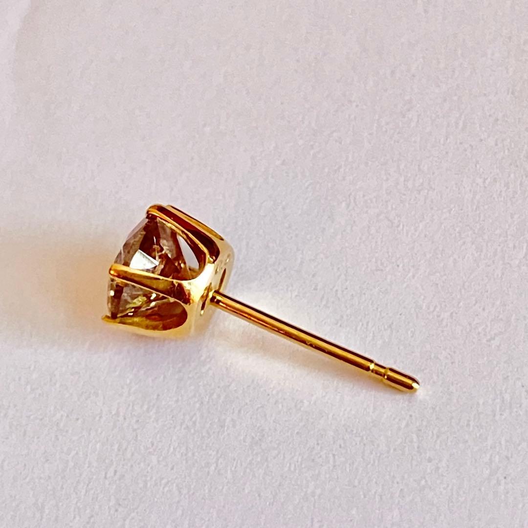 0.5ct ブラウンダイヤモンド ピアス K18 一粒ジュエリー 18金